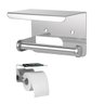 Suporte Papel Higienico Inox Banheiro Lavabo Prateleira Apoio Objeto Celular Parede Resistente Multi - 1