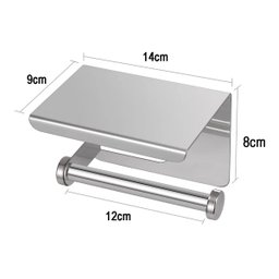 Suporte Papel Higienico Inox Banheiro Lavabo Prateleira Apoio Objeto Celular Parede Resistente Multi - 4