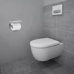 Suporte Papel Higienico Inox Banheiro Lavabo Prateleira Apoio Objeto Celular Parede Resistente Multi - 5