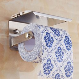 Suporte Papel Higienico Inox Banheiro Lavabo Prateleira Apoio Objeto Celular Parede Resistente Multi - 3