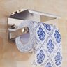 Suporte Papel Higienico Inox Banheiro Lavabo Prateleira Apoio Objeto Celular Parede Resistente Multi - 3
