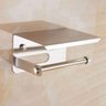 Suporte Papel Higienico Inox Banheiro Lavabo Prateleira Apoio Objeto Celular Parede Resistente Multi - 12