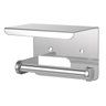 Suporte Papel Higienico Inox Banheiro Lavabo Prateleira Apoio Objeto Celular Parede Resistente Multi - 9