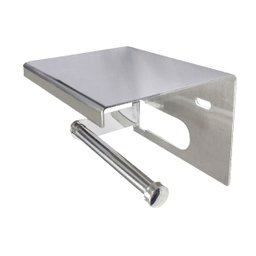 Suporte Papel Higienico Inox Banheiro Lavabo Prateleira Apoio Objeto Celular Parede Resistente Multi - 6