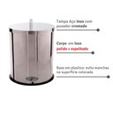 Ver imagem 4 de Lixeira Inox para Banheiro Cozinha Balcao 5 Litros com Tampa