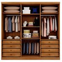 Ver imagem 3 de Guarda Roupa Casal New Messina 6 Portas 8 Gavetas com Espelho Cinamomo - Novo Horizonte