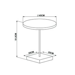 Mesa Lateral Redonda 45cm Industrial Artesano - 3