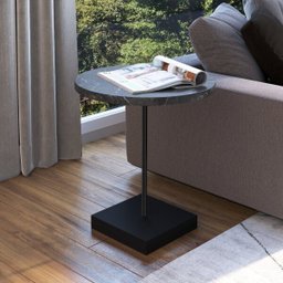 Mesa Lateral Redonda 45cm Industrial Artesano - 1