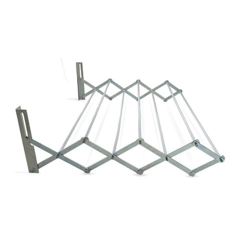Varal de Parede Retrátil Aço Sanfonado - 100cm