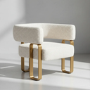 Ver imagem 4 de Poltrona Cadeira Decorativa Versátil Loy - Zahav Estofados:bouclé Off White