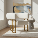 Ver imagem 2 de Poltrona Cadeira Decorativa Versátil Loy - Zahav Estofados:bouclé Off White