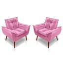 Ver imagem 1 de Kit C- 02 Poltronas Opala Luxo Suede Rose