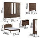 Ver imagem 3 de Quarto Casal 6 Peças Em Madeira Maciça Ouro 3 Cafe FNT