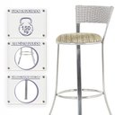 Ver imagem 4 de Banqueta Bistro para Bar, Cozinha, Balcão em Alumínio e Fibra Tc Zanutto 5 Unidades Marmore