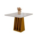 Ver imagem 1 de Mesa de Madeira Orquestra 90 Cm com Vidro Naturalle/off White - Móveis Bechara