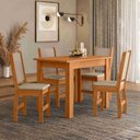 Ver imagem 1 de Conjunto Mesa de Jantar Bellagio com 4 Cadeiras Estofadas Clara Poliman Móveis
