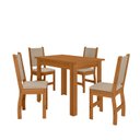 Ver imagem 2 de Conjunto Mesa de Jantar Bellagio com 4 Cadeiras Estofadas Clara Poliman Móveis