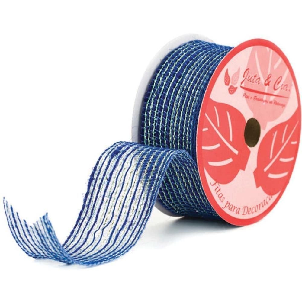 38mmx10m. Azul Royal C/dourado - 1