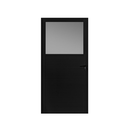 Ver imagem 4 de Porta de Giro Alumínio Preto Lambril C/maçaneta Visor Quadrado Maxx