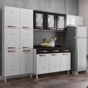 Ver imagem 1 de Cozinha de Aço Completa com Balcão Regina Multimóveis Glass CR6140 Branco/Preto