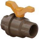 Ver imagem 1 de Registro Esfera Soldável com União Vs Pvc Marrom Canos Tubos Água Fria de 1/2” Polegadas 20mm