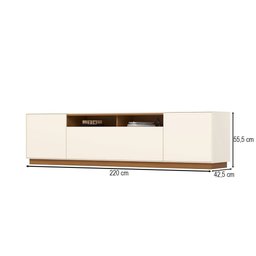 Rack para Tv até 86 Polegadas Domus 3 Portas Cinamomo/off White - Henn - 4 Rack para Tv até 86 Polegadas Domus 3 Portas Cinamomo/off White - Henn - 4