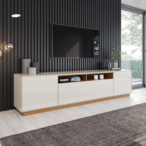 Rack para Tv até 86 Polegadas Domus 3 Portas Cinamomo/off White - Henn