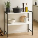 Ver imagem 2 de Multiuso para Cozinha com 2 Prateleira Organizador Industrial em Mdp Londres - Jm3 Móveis:freijó