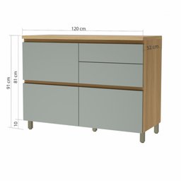Balcão Modular 1 Porta Basculante 4 Gavetas Nesher Rainha 120cm 100 Mdf - 2