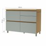 Balcão Modular 1 Porta Basculante 4 Gavetas Nesher Rainha 120cm 100 Mdf - 2