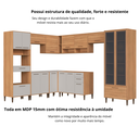 Ver imagem 5 de Cozinha Completa Modulada 9 Peças com Cristaleira e Torre Quente Jade Marrom/Freijó/Arenas
