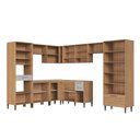 Ver imagem 3 de Cozinha Completa Modulada 9 Peças com Cristaleira e Torre Quente Jade Marrom/Freijó/Arenas