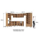 Ver imagem 4 de Cozinha Completa Modulada 9 Peças com Cristaleira e Torre Quente Jade Marrom/Freijó/Arenas