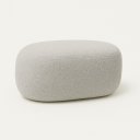 Ver imagem 1 de Banco Puff Cinza Estilo Moderno Sala Contemporânea Tecido Blouclé