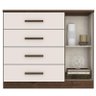 Cômoda Gênova 1 Porta e 4 Gavetas Jacarandá/Off White - Zanzini Móveis - 3