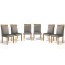 Ver imagem 1 de Kit com 6 Cadeiras Maiara Madeira Maciça Estofadas para Mesa de Jantar Veludo Chumbo 109