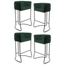 Ver imagem 1 de Kit 4 Banquetas Base Aço Preto C-117 Verde Musgo
