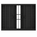 Ver imagem 1 de Janela Veneziana 6 Folhas com Grade Alumínio Preto 120x200 Linha 25 Jade