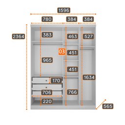 Closet Modulado Safira 001 Clic Moveis - 6