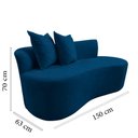 Ver imagem 2 de Namoradeira Sofá Feijão Hana Orgânica Couro Azul Marinho