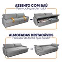 Ver imagem 5 de Sofá Cama Baú Ravello sem Caixa 2,76m Linho 3 Lugares