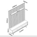 Ver imagem 2 de Painel Ripado Nobre 2.30 C/ Rack Requinte 2.12 C/ Pés de Madeira C/ Led Gelius