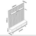 Ver imagem 2 de Painel Ripado Nobre 2.30 C/ Rack Requinte 2.12 C/ Pés de Madeira C/ Led Gelius