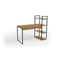 Ver imagem 1 de Mesa Escritório Desk com 3 Prateleiras Freijó/preto Fosco