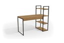 Ver imagem 1 de Mesa Escritório Desk com 3 Prateleiras Freijó/preto Fosco
