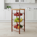 Ver imagem 1 de Fruteira de Chão Cozinha Montada Aço Cobre Tampo Canela Roma