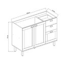 Ver imagem 3 de Balcão de Cozinha Genialflex Iluminata 120cm sem Tampo Br/az