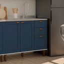 Ver imagem 1 de Balcão de Cozinha Genialflex Iluminata 120cm sem Tampo Br/az