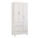 Ver imagem 5 de Cômoda Montevidéu e Guarda Roupa Solteiro Wind Branco Flex - Demóbile