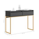Ver imagem 2 de Buffet Luce Retro Madeira 2 Gavetas Estilo Industrial - Preto Dourado
